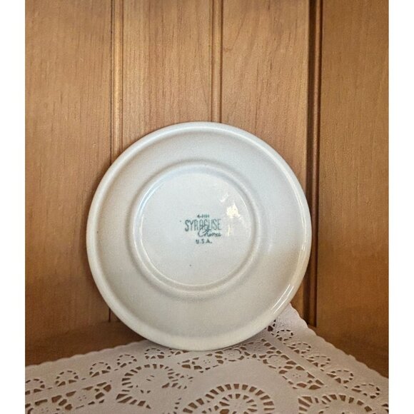 Vintage Syracuse China Teacup & Saucer Set Embassy Burgundy Gray Swirl Restauran - Picture 7 of 8